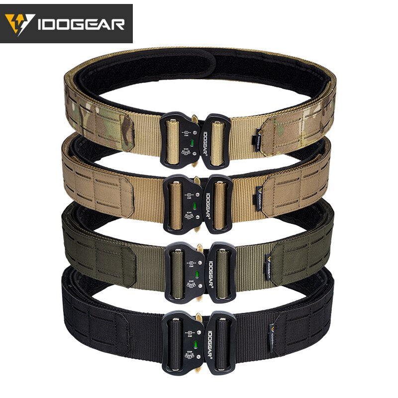 IDOGEAR 2 Inch Tactical Belt Quick Release Metal Buckle MOLLE Mens Belts Camo