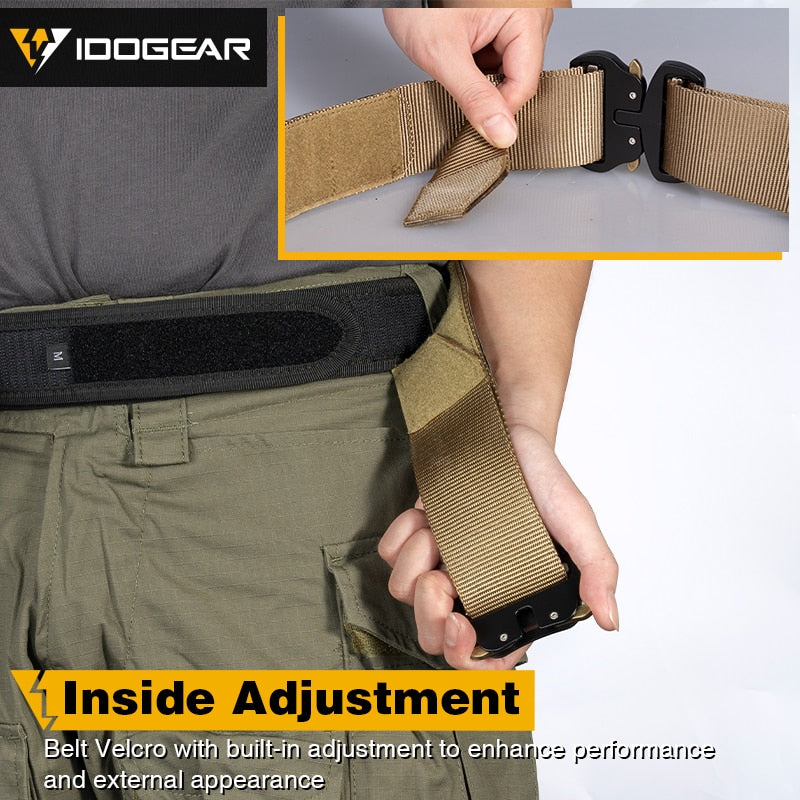 IDOGEAR 2 Inch Tactical Belt Quick Release Metal Buckle MOLLE Mens Belts Camo