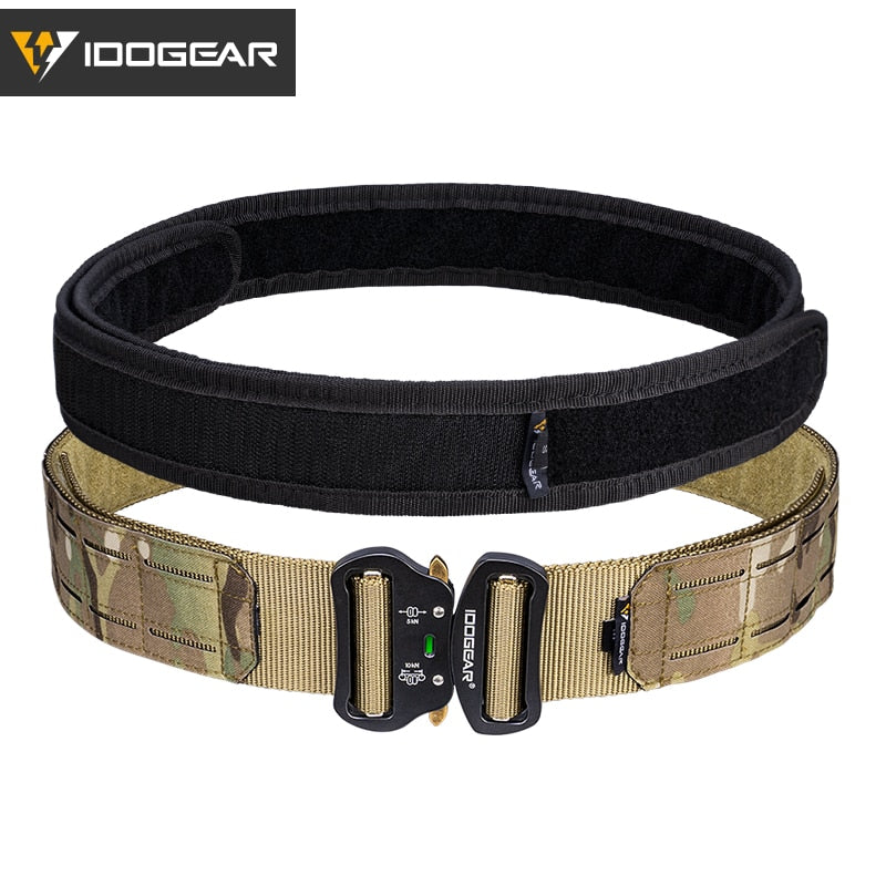IDOGEAR 2 Inch Tactical Belt Quick Release Metal Buckle MOLLE Mens Belts Camo