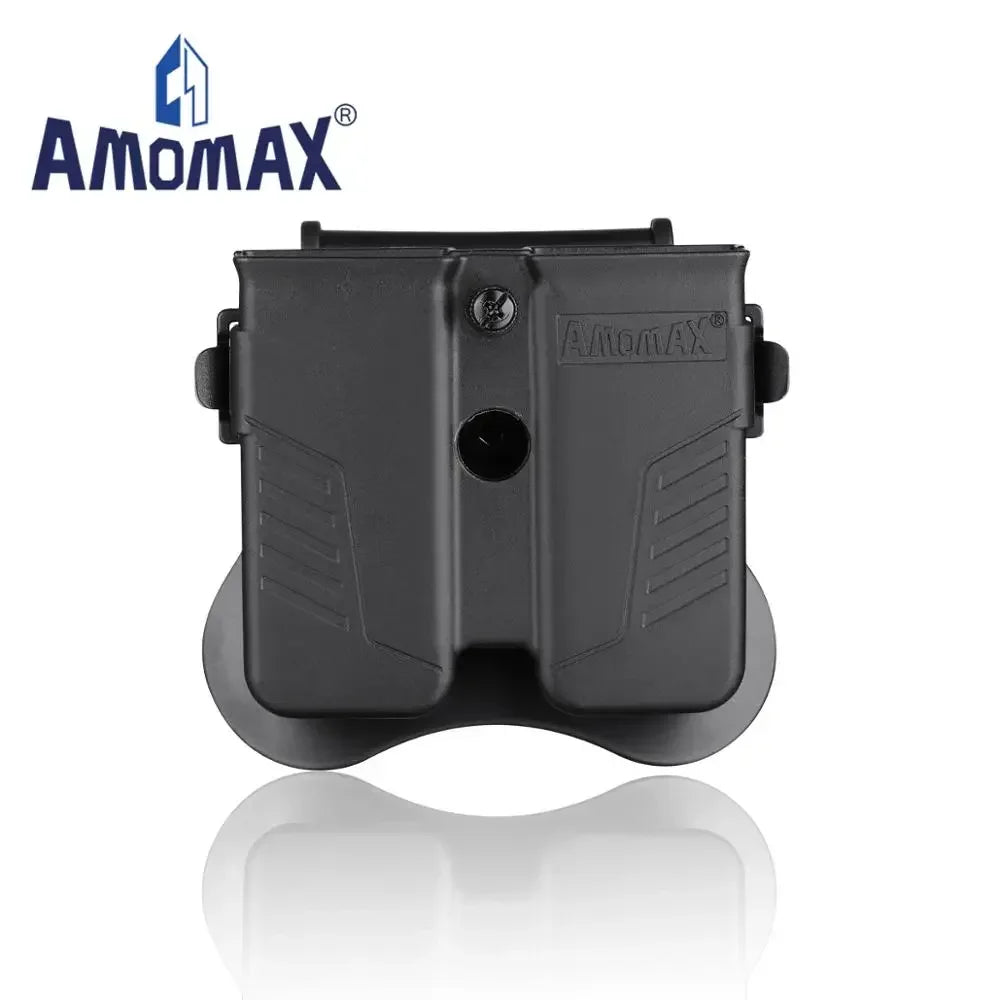 Amomax 9mm Mag Holster Double Stacks Magazine Holsters Fits 9mm 40' or 45' Caliber Pistol Magazines
