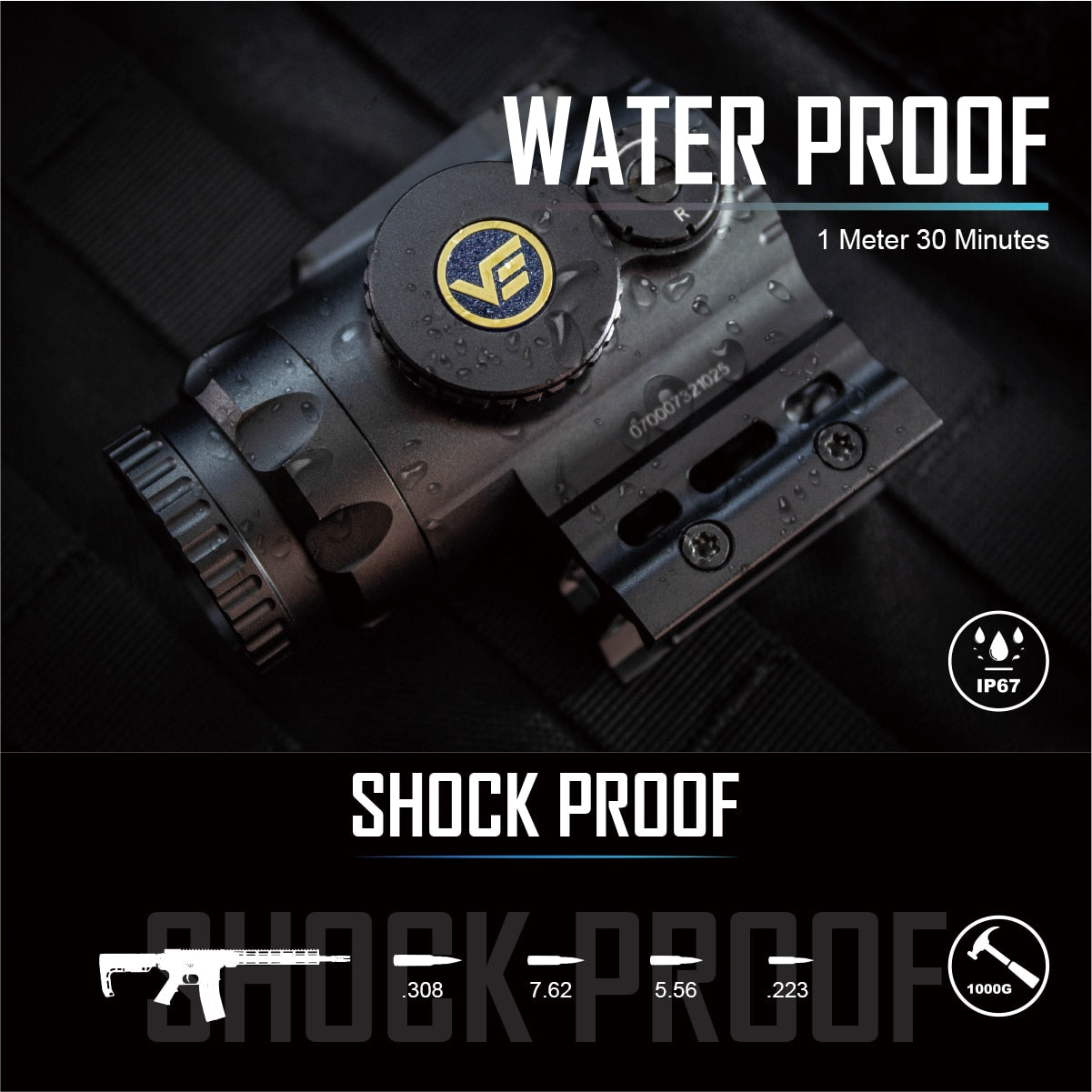 Vector Optics Paragon 4x24 Micro Prism Rifle Scope Compact CQB Prism Optics IP67 Waterproof Fit AR15 .338 With Lifetime Warranty