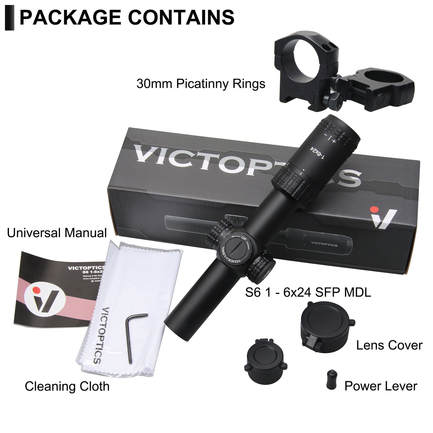 S6 1-6x24 SFP Riflescope With Illumination Turret lock System