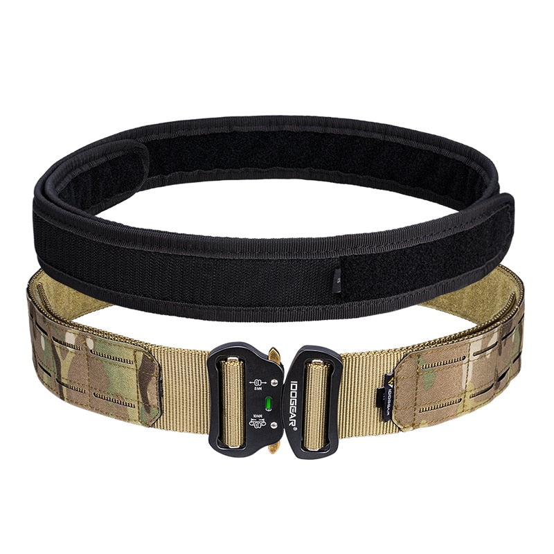 IDOGEAR 2 Inch Tactical Belt Quick Release Metal Buckle MOLLE Mens Belts Camo