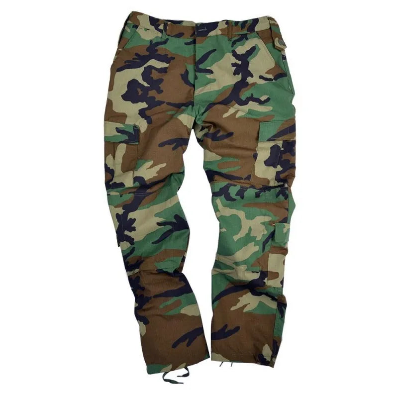 Tactical Military Army BDU Uniform Woodland Camoflage Combat Shirt & Pants Set Outdoor Training Hunting Clothing