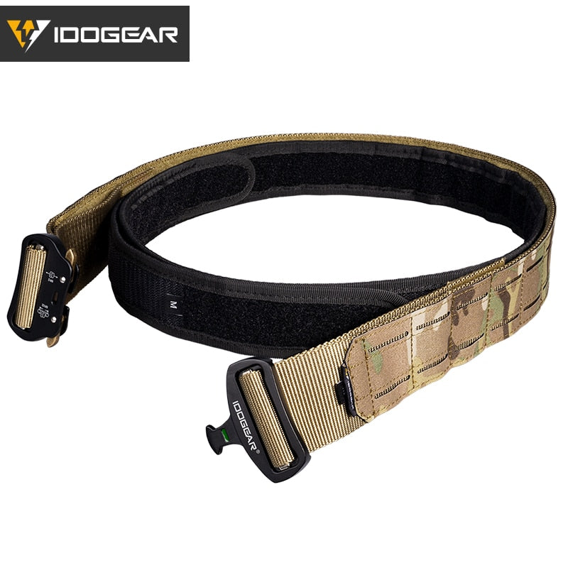 IDOGEAR 2 Inch Tactical Belt Quick Release Metal Buckle  MOLLE Mens Belts Camo