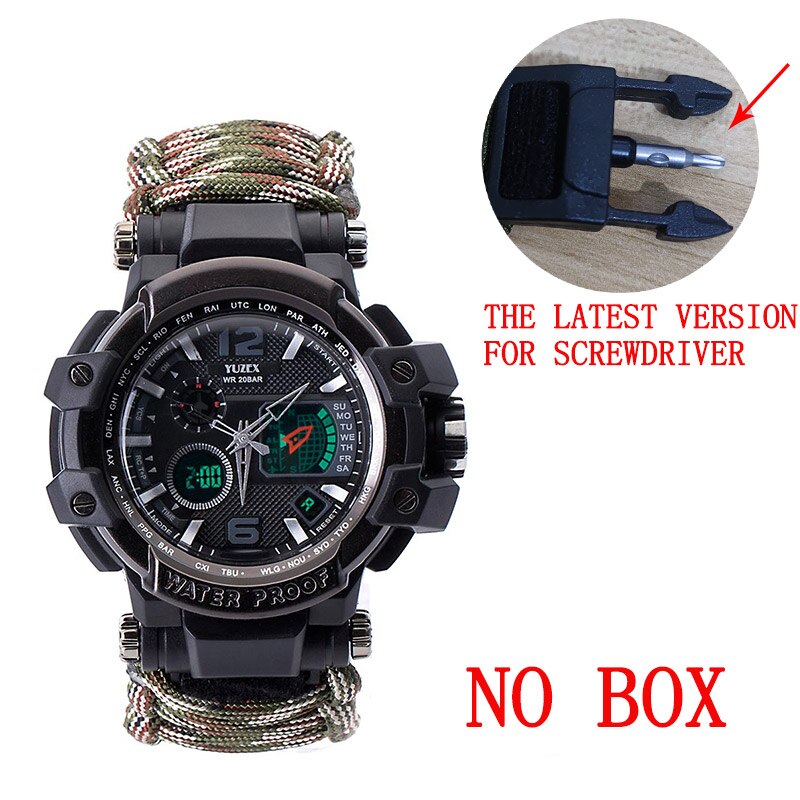 Outdoor Survival Watch Multifunctional Waterproof Military Tactical Paracord Watch Bracelet Camping Hiking Emergency Gear EDC