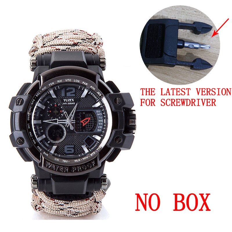 Outdoor Survival Watch Multifunctional Waterproof Military Tactical Paracord Watch Bracelet Camping Hiking Emergency Gear EDC