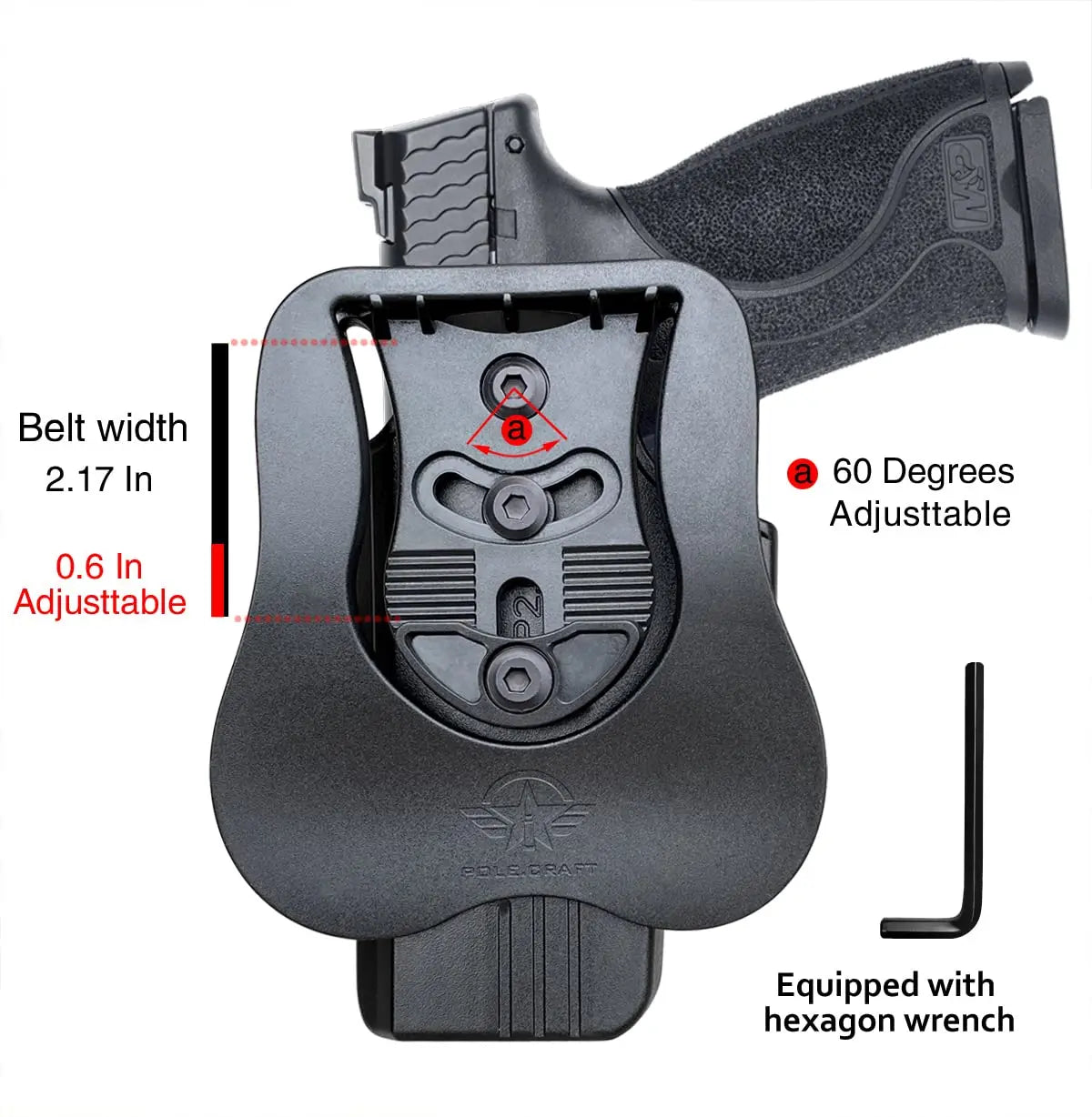 M&P 2.0 Holster OWB Paddle Polymer Holsters Fit:M&P 9mm M2.0 4"/4.25" Outside Waistband Open Carry Holster with Safety Lock