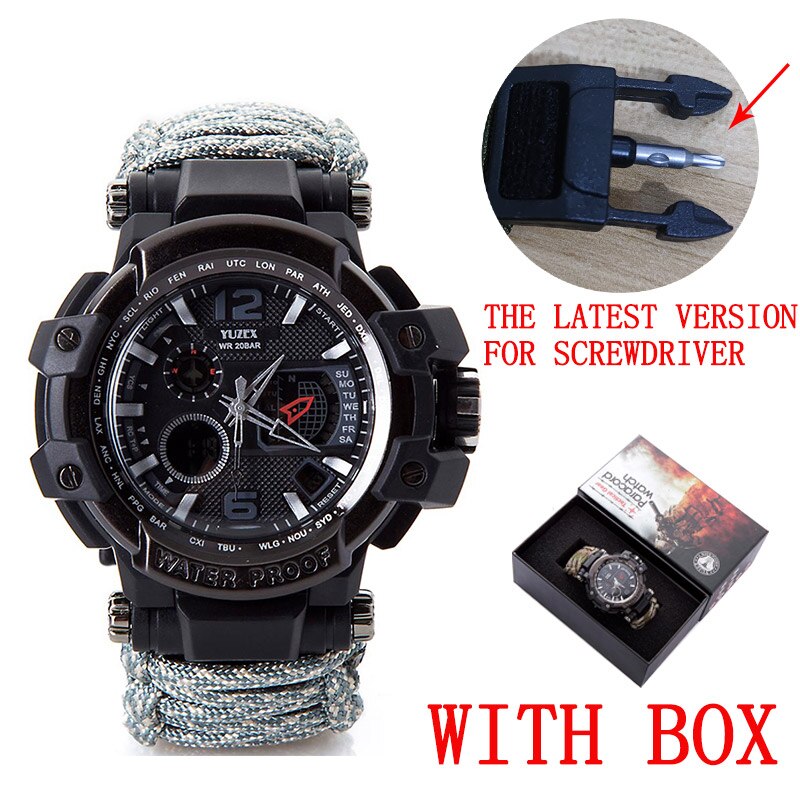 Outdoor Survival Watch Multifunctional Waterproof Military Tactical Paracord Watch Bracelet Camping Hiking Emergency Gear EDC