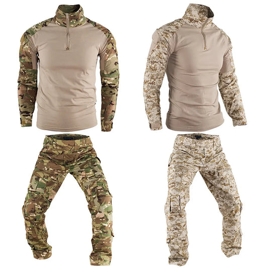 Military Uniform Camouflage Tactical Suit Combat Shirt Pant Set CP Army Clothes Training Shirts Sets