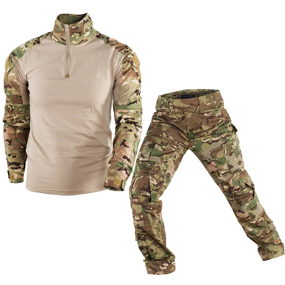 Military Uniform Camouflage Tactical Suit Combat Shirt Pant Set CP Army Clothes Training Shirts Sets