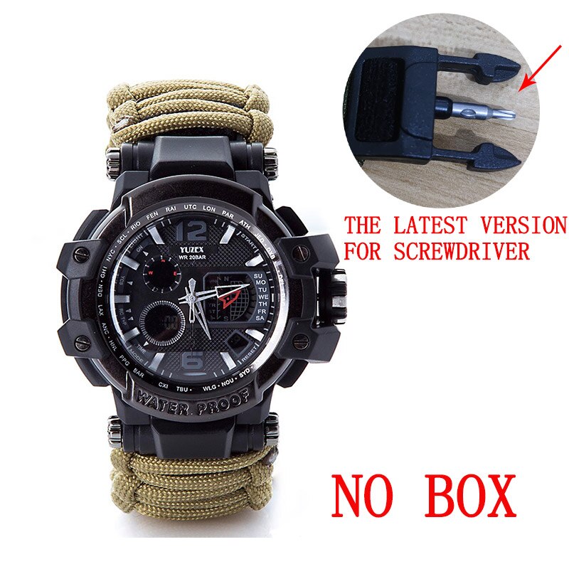 Outdoor Survival Watch Multifunctional Waterproof Military Tactical Paracord Watch Bracelet Camping Hiking Emergency Gear EDC