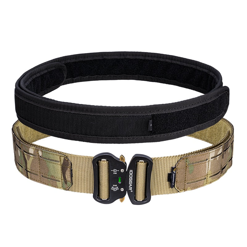 IDOGEAR 2 Inch Tactical Belt Quick Release Metal Buckle  MOLLE Mens Belts Camo