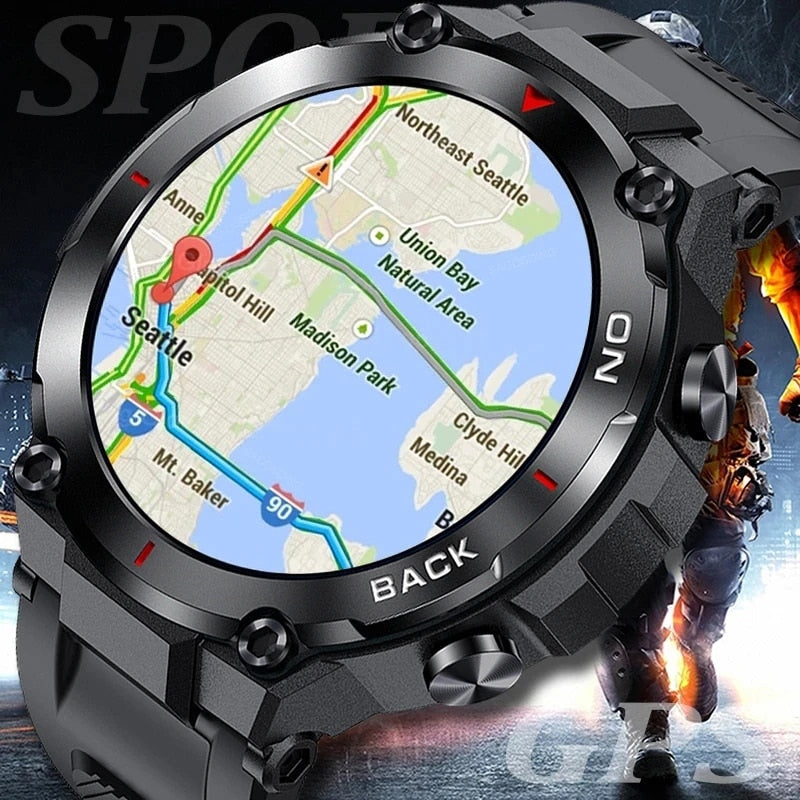 2023 GPS Smart Watch Men Military 5ATM Waterproof Long Battery Life Tactical SmartWatch Blood Oxygen for Samsung iPhone Huawei